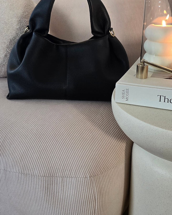 KAMPALA Beige fløjlsbøjle drejestol