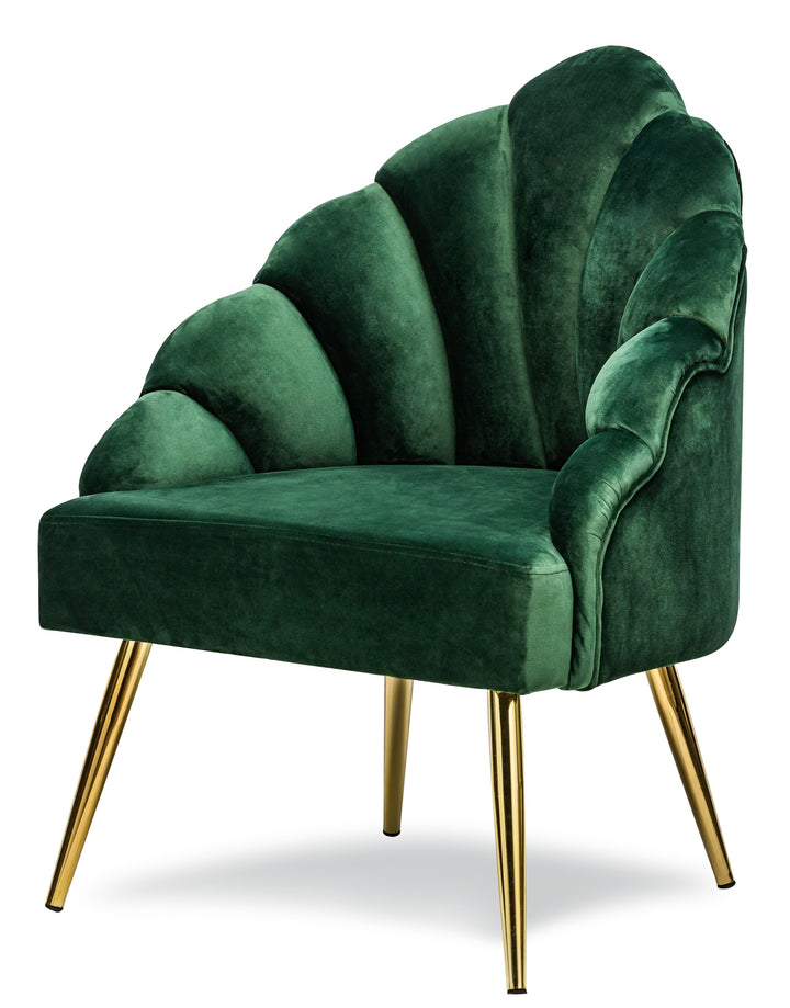BOLGE Retro Metal og Grøn Velour Lounge Chair