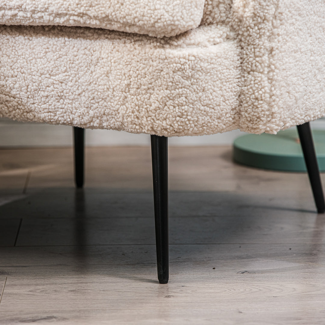 DUKE Metal og hvid Bouclé Lounge Chair