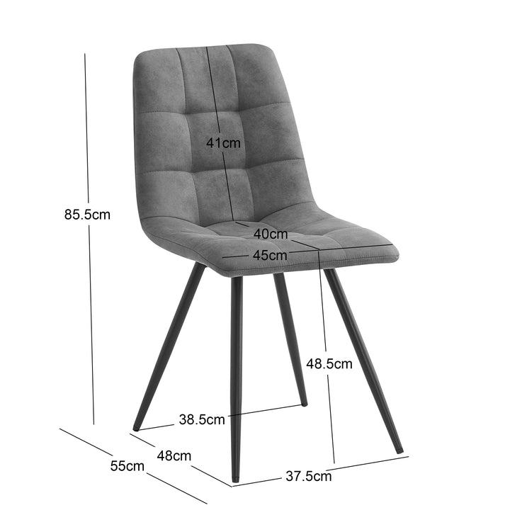 BJORN Sæt med 2 spisebordsstole i metal og beige stof