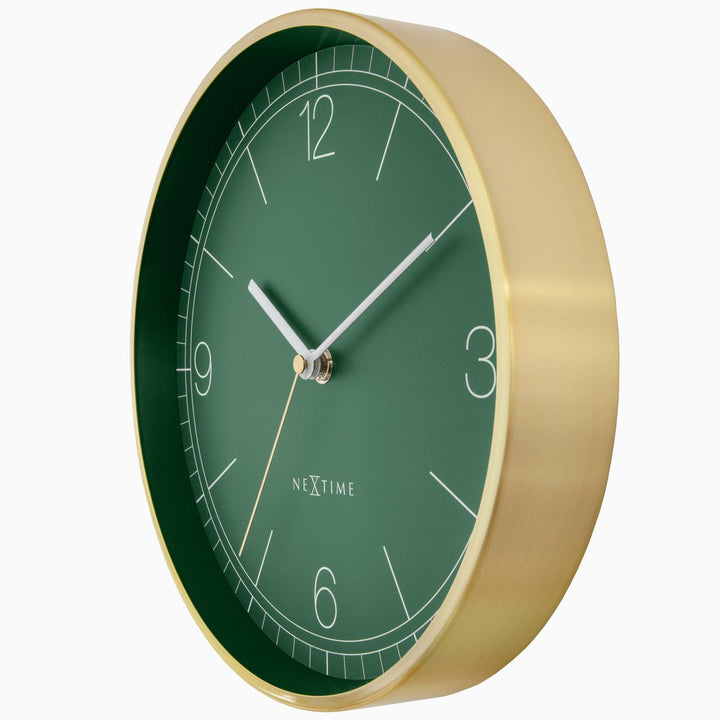 Vægur 25cm-Silent-Grøn/Turkis/Hvid/Sort-Metal-NeXtime 'Bolero'