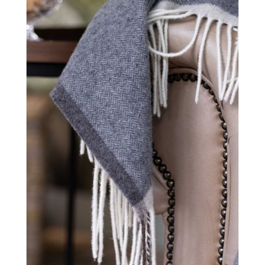 Merino/cashmere Uldtæppe Milan Grigio Orlo
