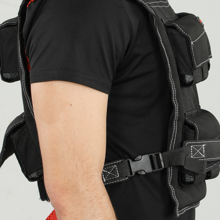 20 Kg justerbar vægtvest med justerbare stropper og reflekterende striber, til mænd og kvinder