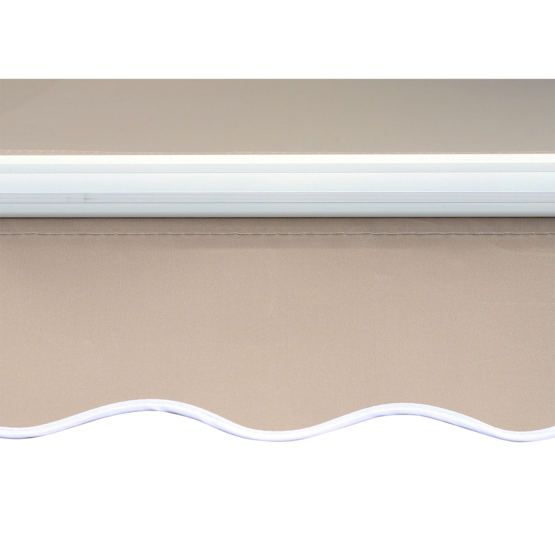 Markise med leddelt arm, justerbar klemme, terrassemarkise, 4,5 x 3 m solbeskyttelse med håndsving, balkonmarkise, beige