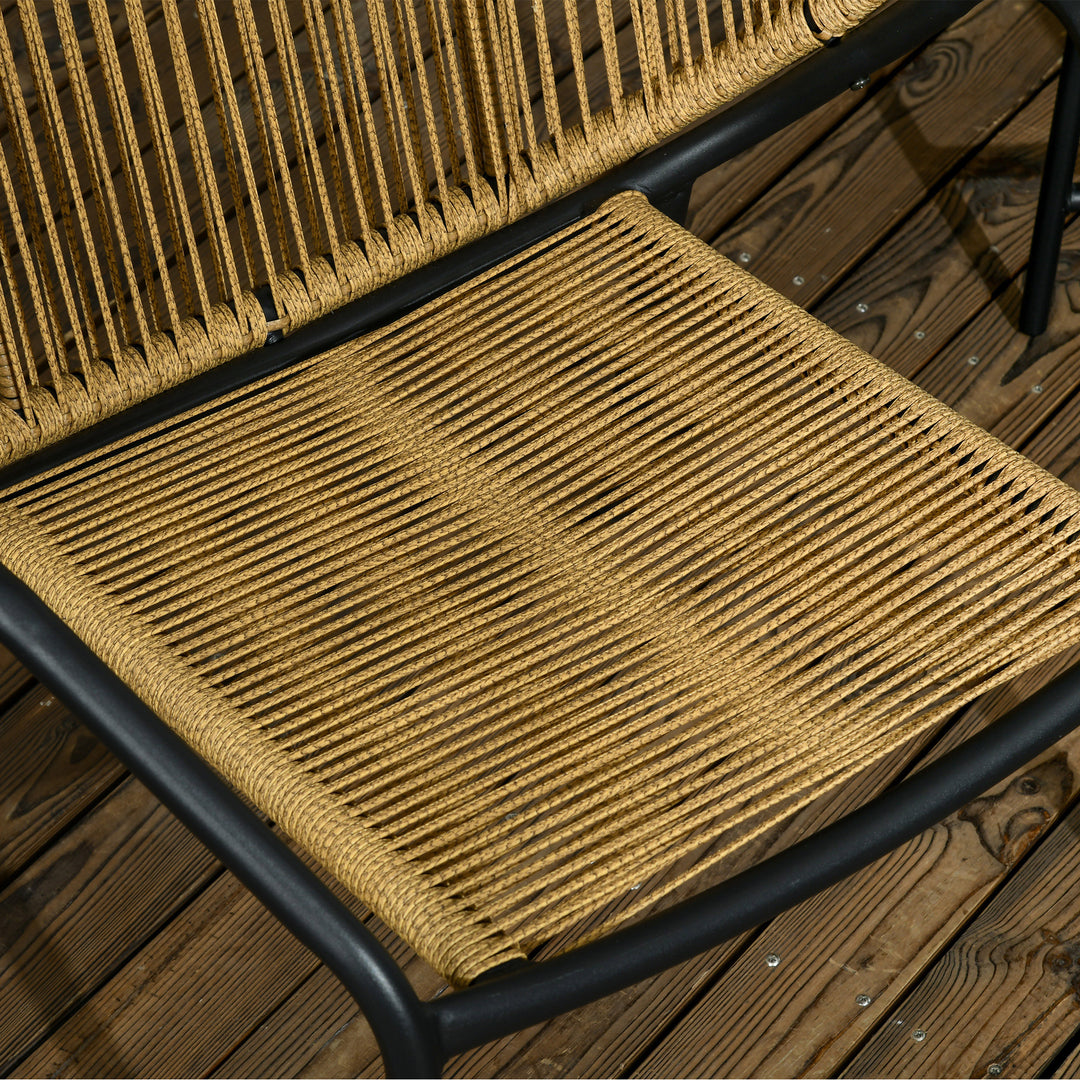Rattan havemøbelsæt, 3 dele, sæde- og ryghynder, kunstig rattan, metalramme, grøn