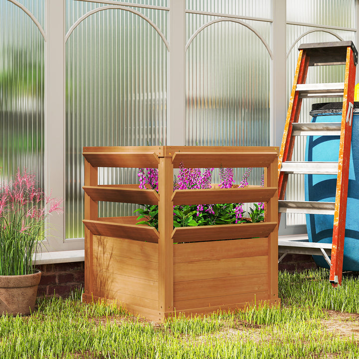Højbed med espalier, espalier blomsterkasse træ 65 x 65 x 60 cm karamelbrun