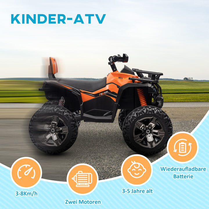 12v børnebil med frem- og bakfunktion, mp3 musikafspiller, forlygter, 3-8 km/t, 3-5 år, orange