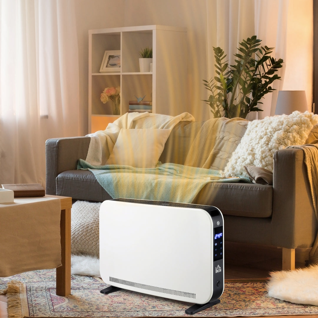 Elvarmer 2000w varmeblæser med 3 varmeindstillinger radiator med led-display, 24-timers timer justerbar temperatur til 18 m²