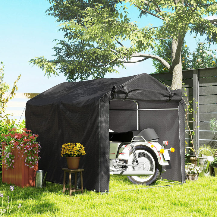 Garagetelt, vandtæt garagetelt med dør, UV-bestandig, 220 x 157 x 165 cm, sort