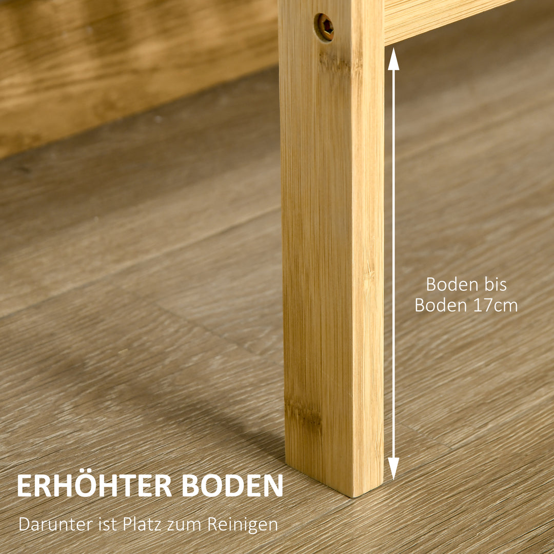 Bambushylde med 3 hylder, bambus, 62 cm x 33 cm x 80 cm, naturlig