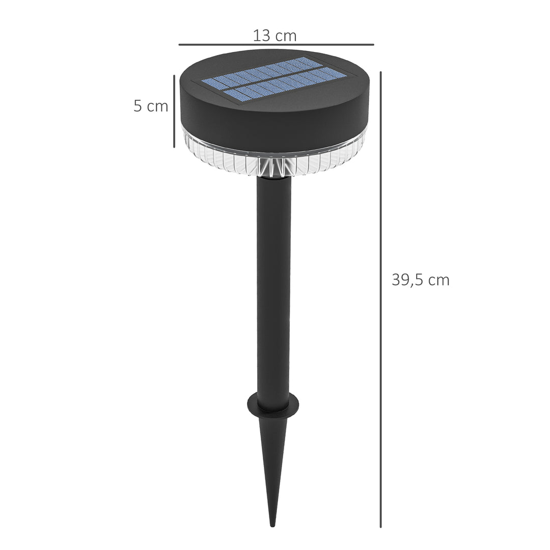 Solcelledrevne havelamper, vandtætte, varm hvide led-lamper, 10-12 timers driftstid, sort