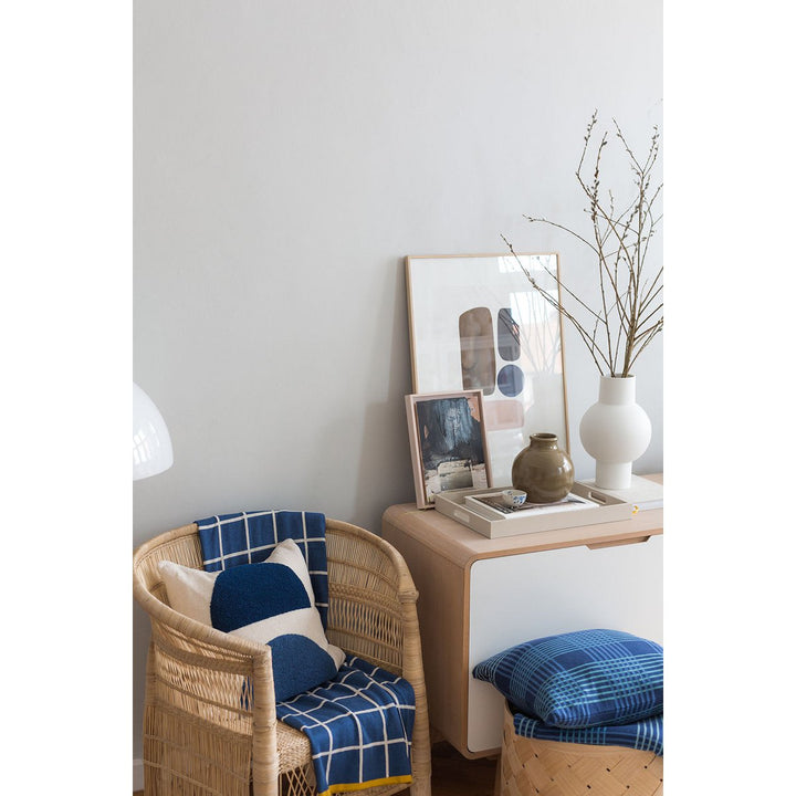Todden Blue Jacquard slumretæppe – Blødt børstet bomuld