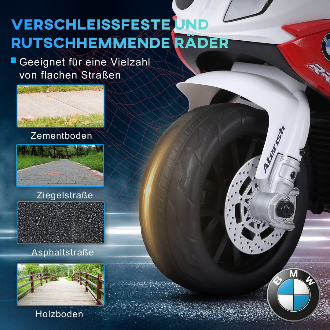 Elektrisk børnemotorcykel bmw s1000rr elmotorcykel med musik, forlygter, børns elmotorcykel til børn fra 18-36 måneder rød