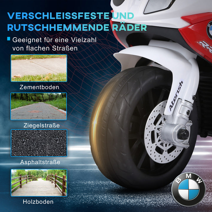 Elektrisk børnemotorcykel bmw s1000rr elmotorcykel med musik, forlygter, børns elmotorcykel til børn fra 18-36 måneder rød