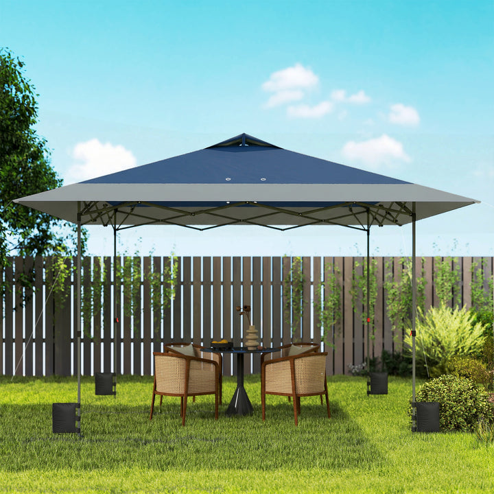 Pavillon ca. 4x4m Vandtæt, stabil, vintersikker, pop-up-foldepavillon med lukkefunktion i ét trin UV 50+