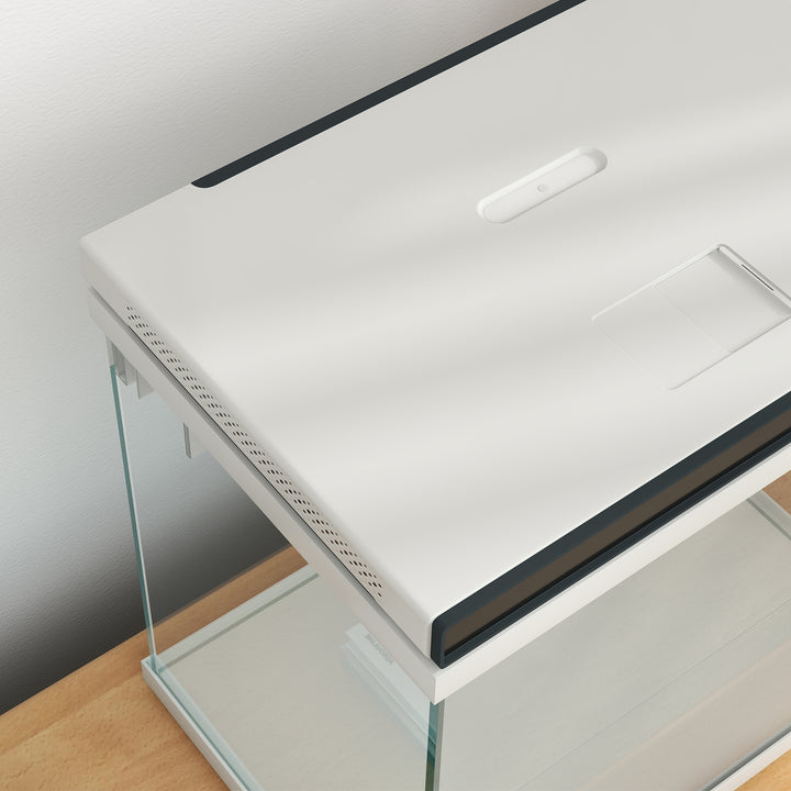 26-Liters akvarium med filter, led-belysning, vandpumpe, til forskellige fiskearter, ca. 38 x 26 x 38 cm