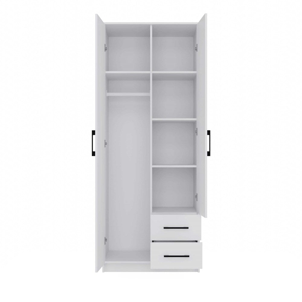 Klædeskab, Højde: 205 cm Bredde: 80 cm Dybde: 54 cm, hvid