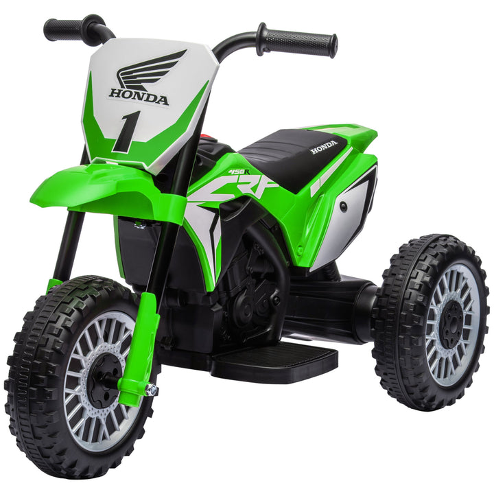 Honda elektrisk børnemotorcykel, 3 km/t, lydeffekter, til 18-36 måneder, grøn