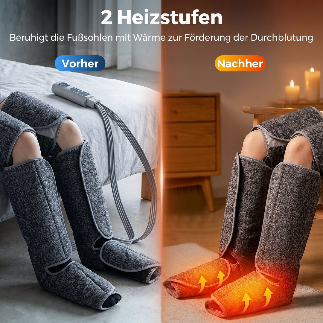 Benmassageapparat med varme- og luftkompression, 2 varmeindstillinger
