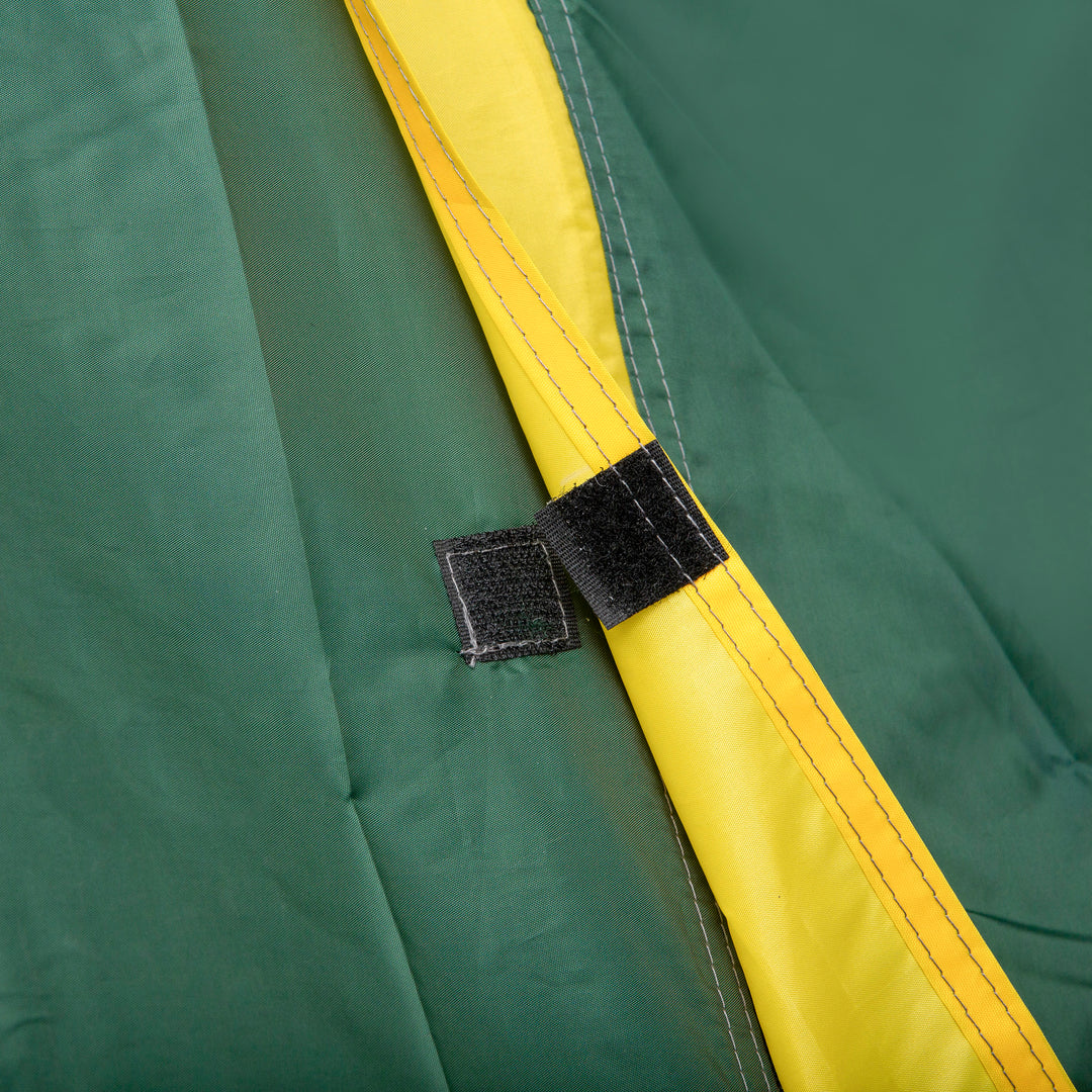 Telt til 2 personer 190t campingtelt med pløkker kuppeltelt glasfiber polyester grøn+gul 325 x 183 x 130 cm