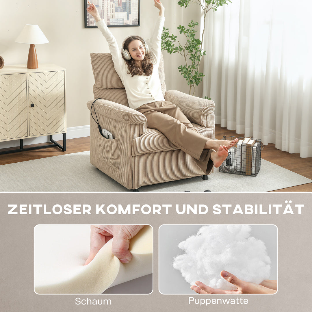 Massagestol med vibrationsfunktioner, varmefunktion, støjsvag motor, hukommelsesfunktion, stål, stofbetræk, brun
