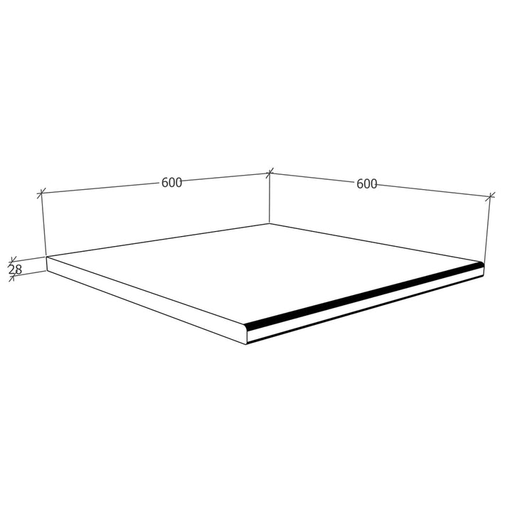 Bordplade til køkkenet, b60cm x d60cm, antracit