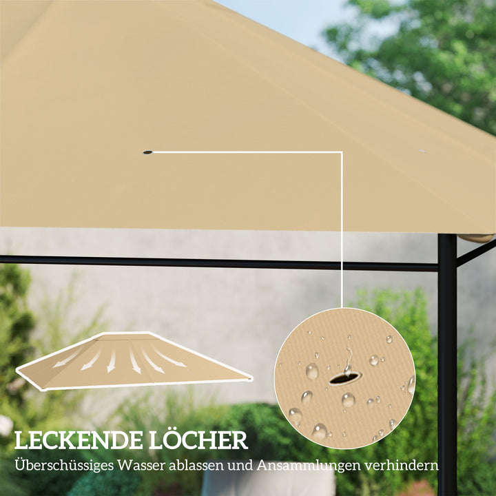 Udskiftningstag til pavillon, vejrbestandigt, 397 x 297 cm, khaki