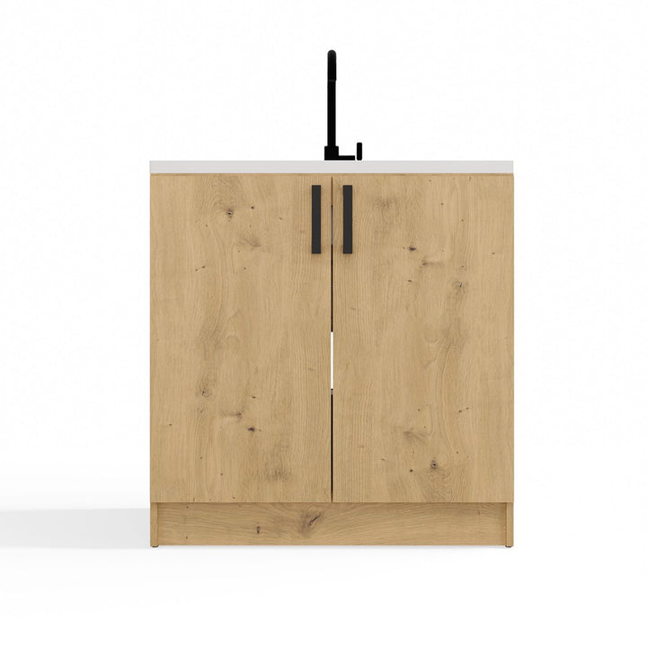 Underskab til vask, Bredde: 80 cm Dybde: 45,5 cm Højde: 82 cm, naturfarvet