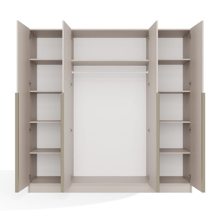 Stort klædeskab, Bredde: 200 cm Højde: 200 cm Dybde: 56,5 cm, Kashmir-beige