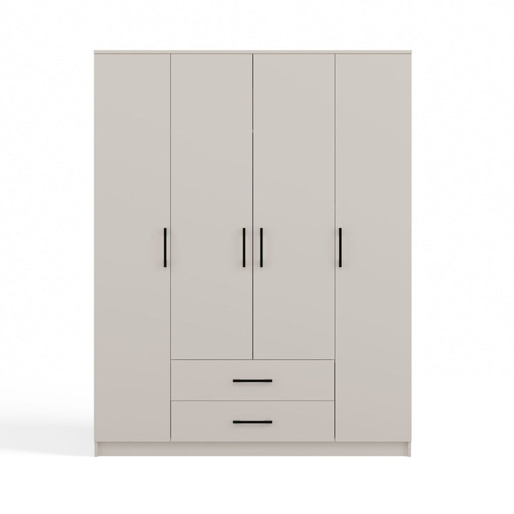 Stort klædeskab, Højde: 205 cm Bredde: 160 cm Dybde: 54 cm, kashmir-beige
