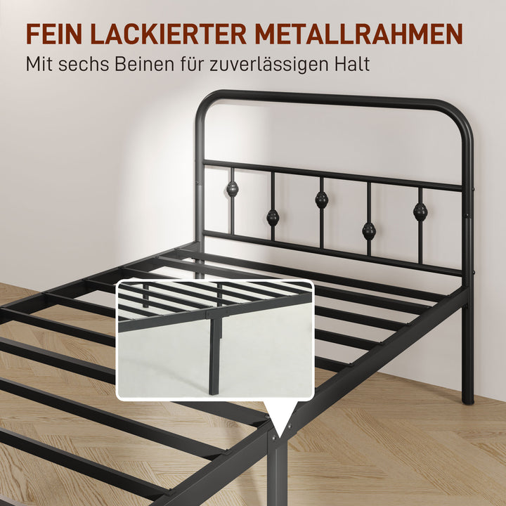 Metal enkeltsengramme, nem montering, med støjreducerende gummisæt, sort