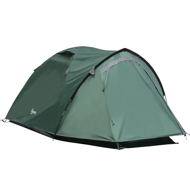 2-Personers campingtelt, netåbninger, lampekrog, bæretaske, grå+gul