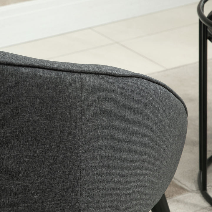 Lounge chair cocktailstol op til 150 kg, hørlook trægrå 71 x 65 x 75 cm