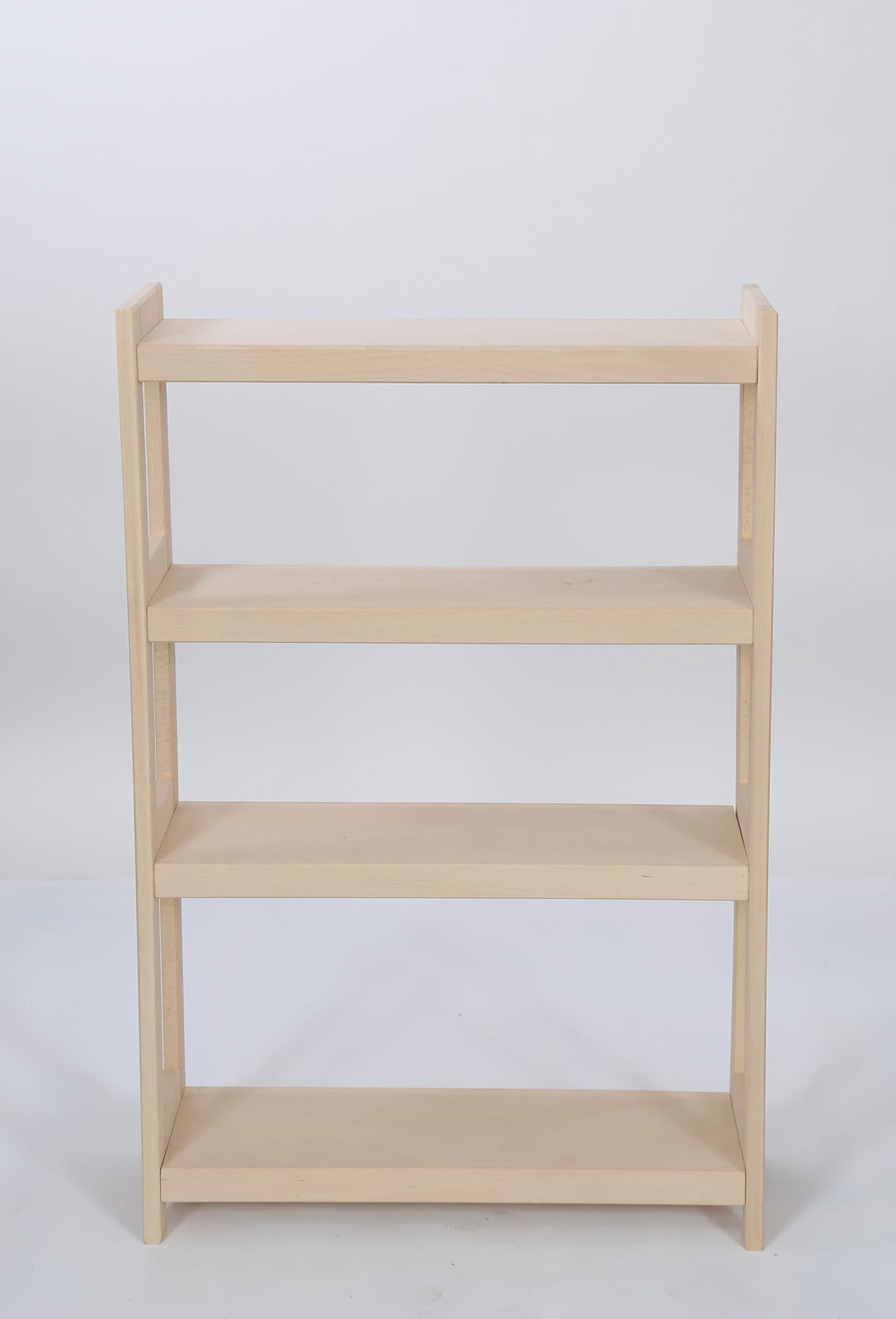 Bogreol i bøgetræ, 4 hylder, 107x70x25 cm