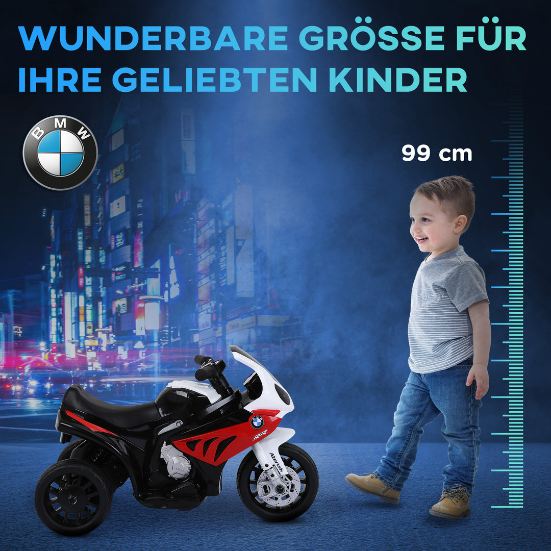 Elektrisk børnemotorcykel bmw s1000rr elmotorcykel med musik, forlygter, børns elmotorcykel til børn fra 18-36 måneder rød