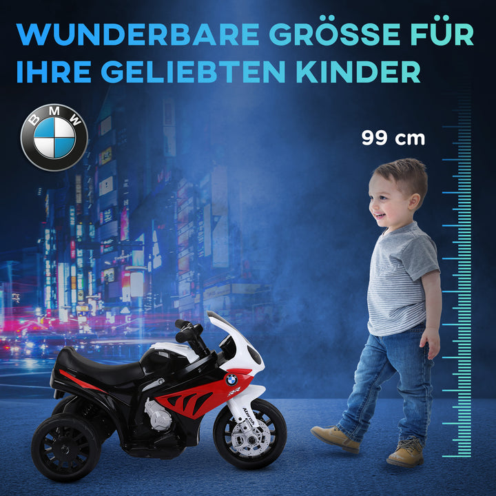 Elektrisk børnemotorcykel bmw s1000rr elmotorcykel med musik, forlygter, børns elmotorcykel til børn fra 18-36 måneder rød