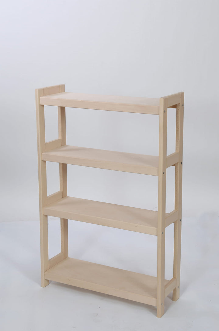 Bogreol i bøgetræ, 4 hylder, 107x60x25 cm