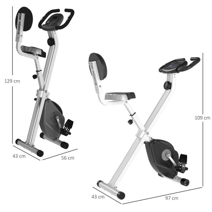 Motionscykel med 8 niveauer justerbar magnetisk modstand højdejusterbar stål sort+grå