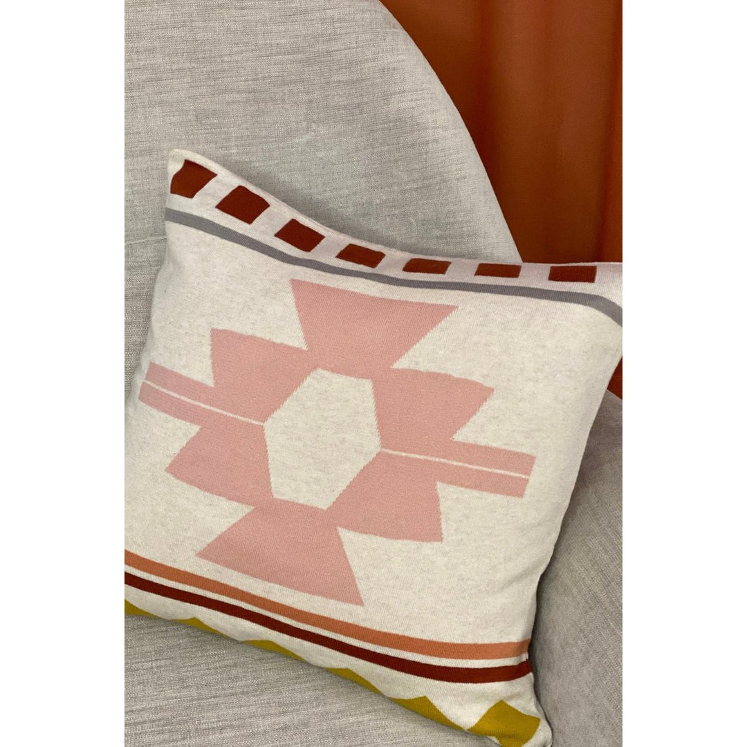 ANE Pillow-Cover Pink, Soft Jacquard strikket bomuld