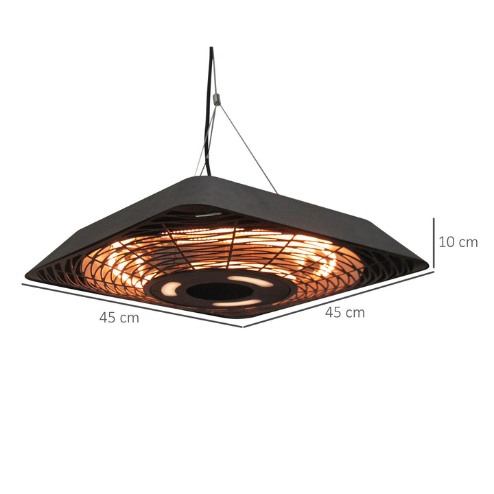 Infrarød varmeapparat 2000 watt varmeapparat med fjernbetjening 3 varmeindstillinger beskyttelsesdæksel led-display ip45 varmeradiator terrassevarmer stående varmeapparat infrarød varmeapparat sort