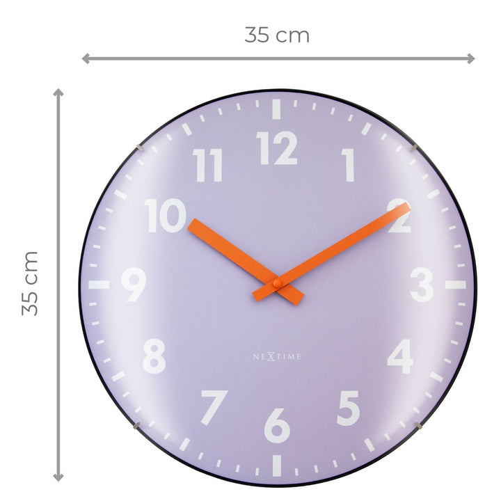 Vægur 35 cm kuplet glaslinse-Silent-Glass-NeXtime 'Duomo'
