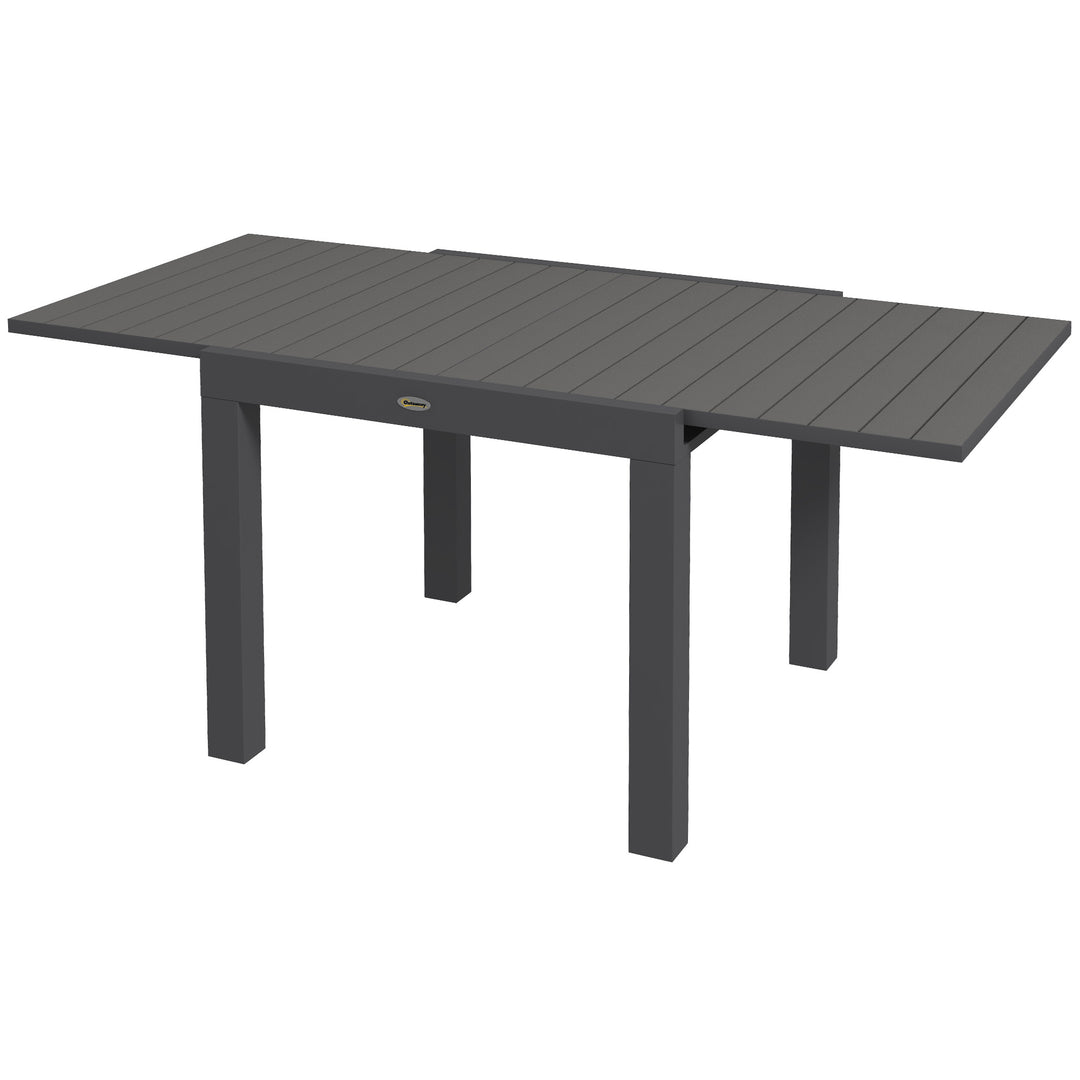 Udendørs havebord, vejrbestandigt, 162 x 80 x 75 cm, grå