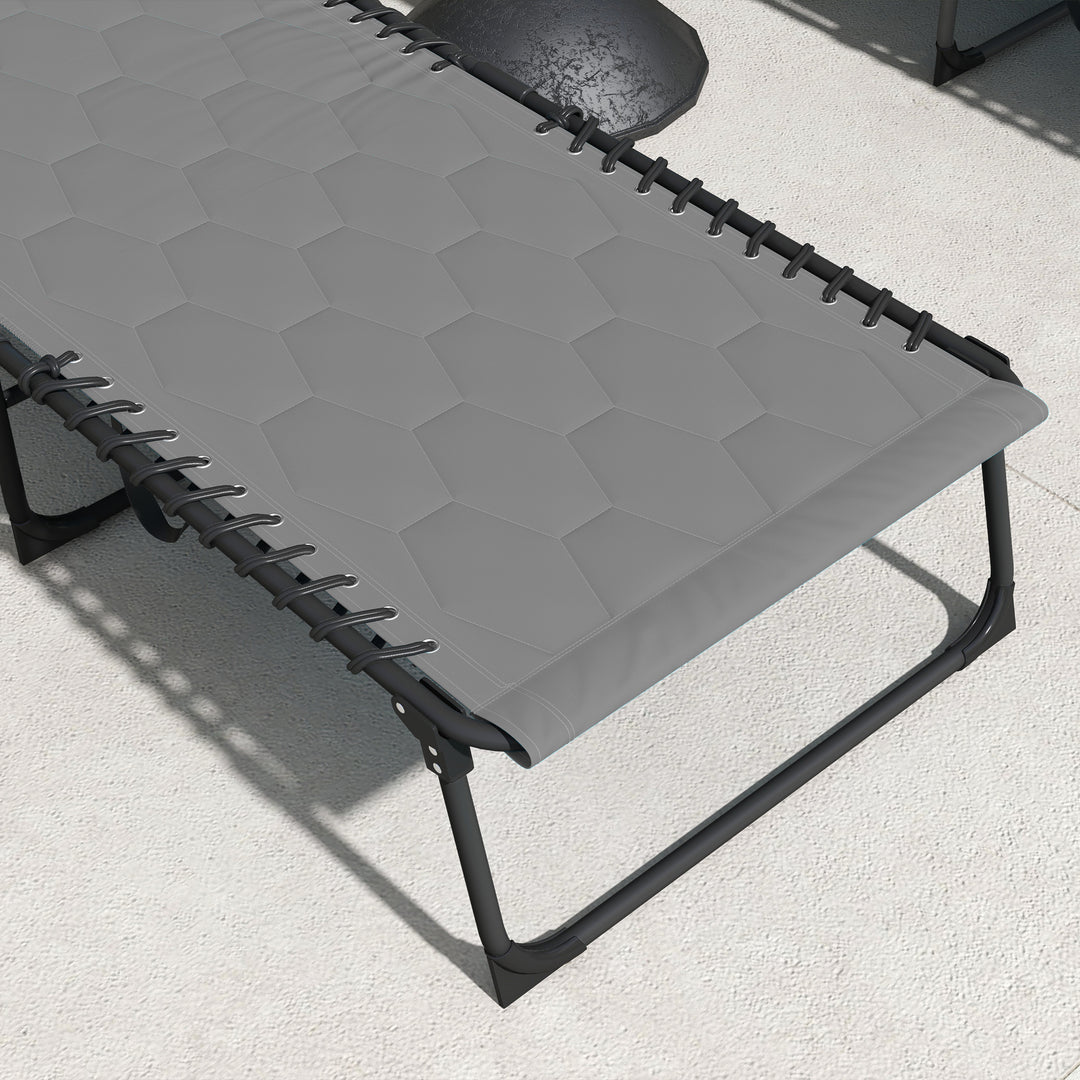 Solseng, haveseng, foldbar, inklusive hynde, vejrbestandig; 188 cm x 65 cm x 36 cm, grå + sort