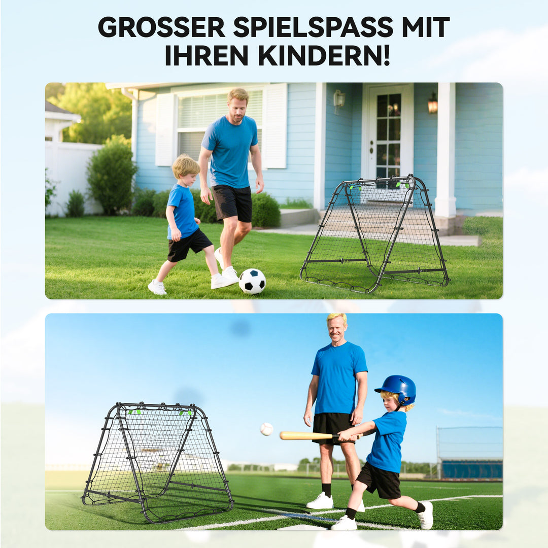 Fodboldmål, justerbart, foldbart, metalramme, 100 x 95 cm, sort