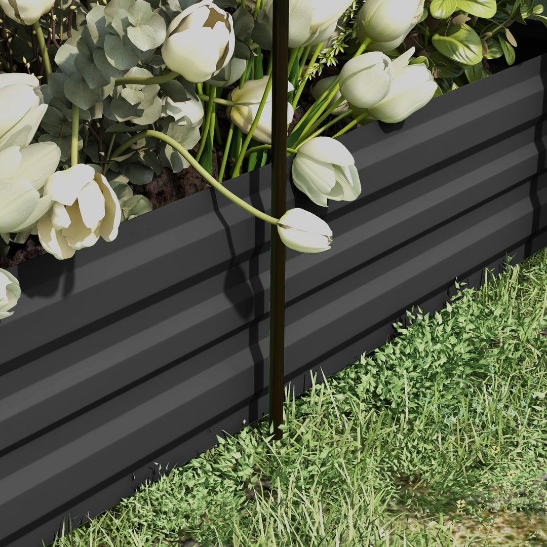 Højbed til solskin med fuglebeskyttelsesnet og solskærm, metalkabinet, 230x110x110 cm, grå/grøn/sort