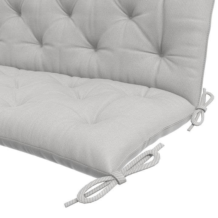 3-Personers bænkehynde 150x98x8 cm med stropper, bænkehynde til havemøbler og verandagynge, lysegrå