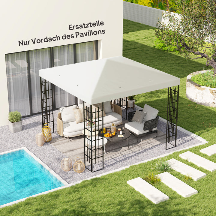 3 X 3m reservepavillonpresenning til havepavillon med vandafløbshuller upf30+ lysegrå