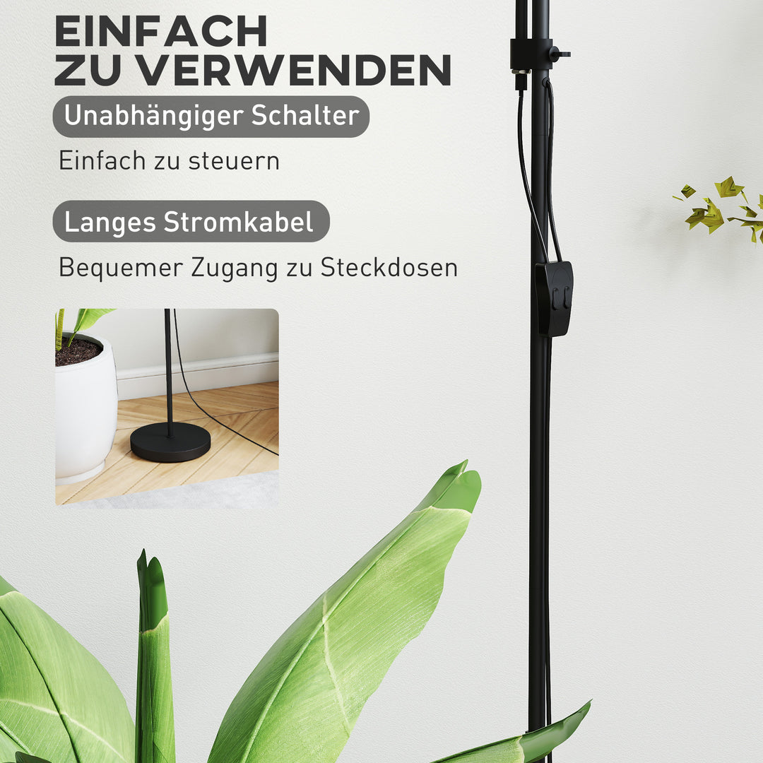 Uplight, mor og barn gulvlampe, høj lampe med 3 farvetemperaturer og fleksibel svanehals, sort
