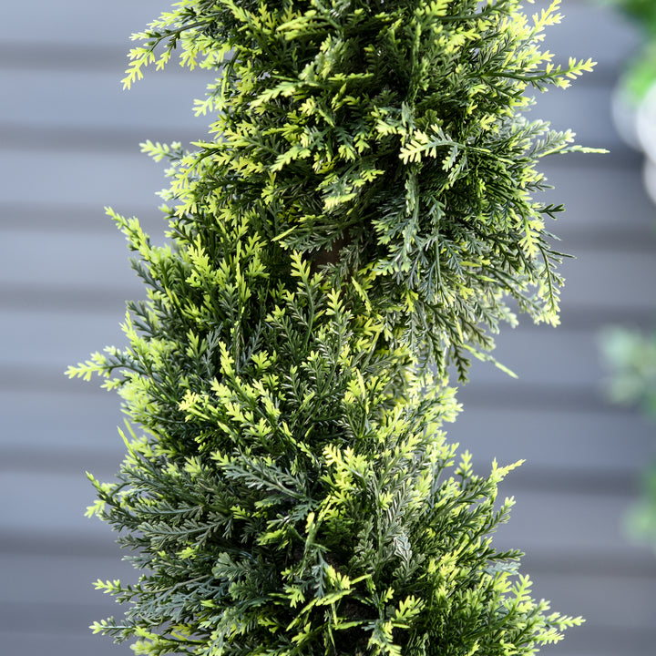 Kunstig spiralplante, spiralformet cedertræ med potte, 90 cm, kunstig cedertræ til udendørs og indendørs dekoration, grøn