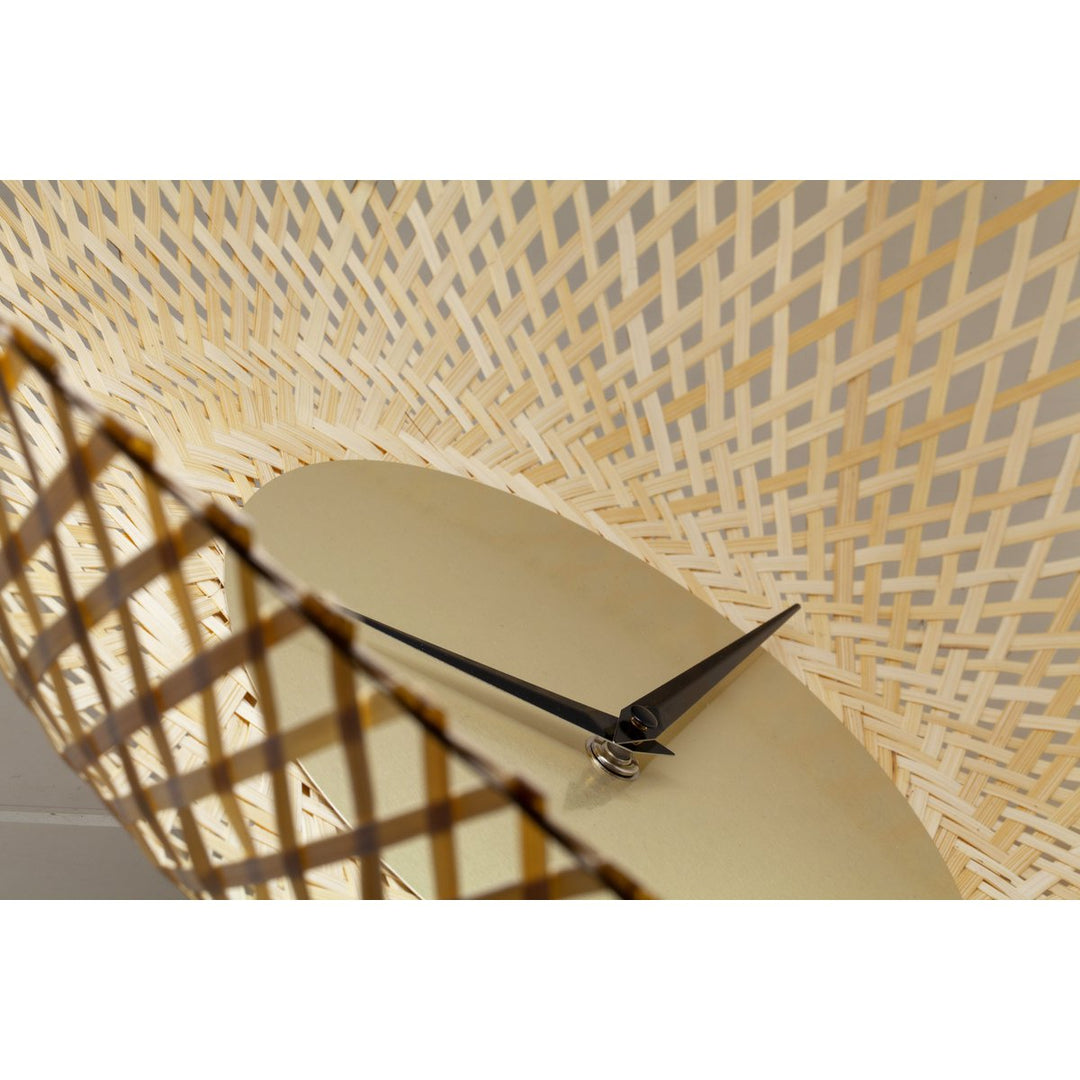 Vægur 60 cm-Silent-Brown/Sort-Bamboo-NeXtime 'Vortex'